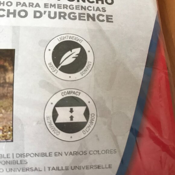 New, Never Used - Coleman Red Emergency Poncho - Unisex/One Size - Picture 4 of 5